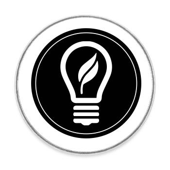 Light bulb icon - Round  fridge magnet - white - Front