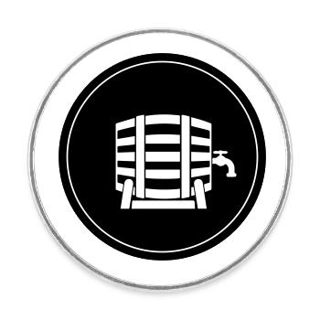 Beer keg beer - Round  fridge magnet - white - Front