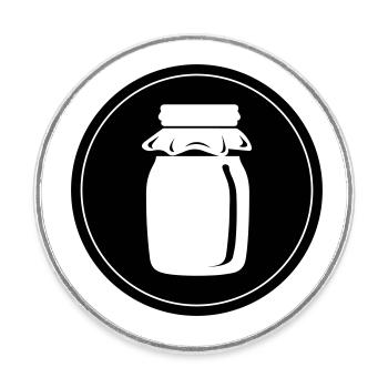Apiculteur symbole miel - Magnet rond - blanc - Devant