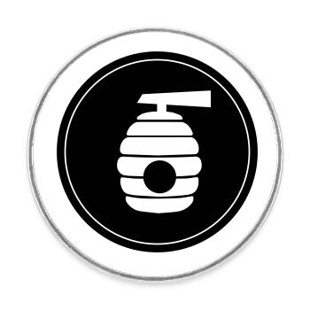 Icône de l’apiculteur miel - Magnet rond - blanc - Devant