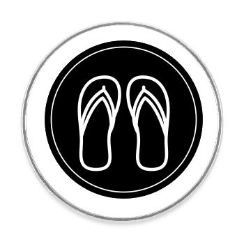 Flip-flops icon - Round  fridge magnet - white - Front