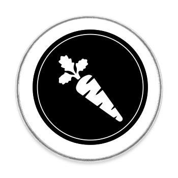 Carrot Symbol - Round  fridge magnet - white - Front