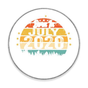 2020 July - Years of awesomeness since July 2020 - Round  fridge magnet - white - Front