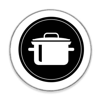 kochtopf kochen - Runder Kühlschrankmagnet - Weiß - Vorne