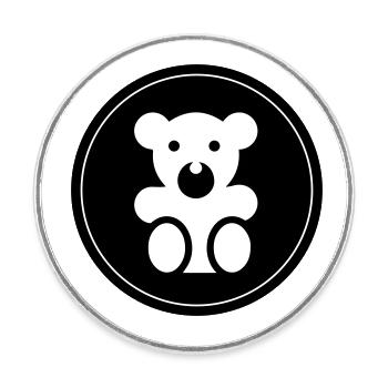 Teddy bear baby bear - Round  fridge magnet - white - Front