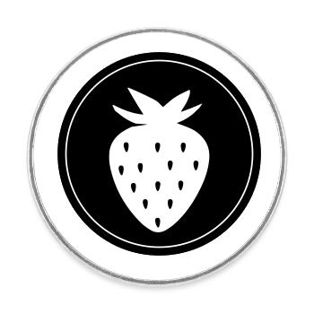 Frucht Erdbeere - Runder Kühlschrankmagnet - Weiß - Vorne