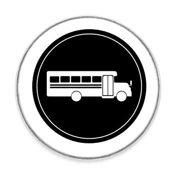 Schule Schulbus - Runder Kühlschrankmagnet - Weiß - Vorne