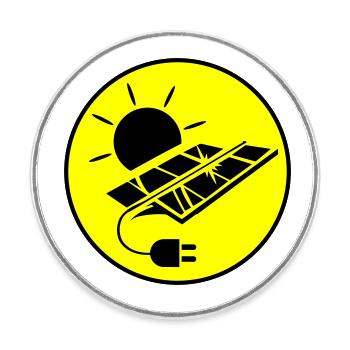 Symbole de l’installation photovoltaïque Énergie solaire - Magnet rond - blanc - Devant
