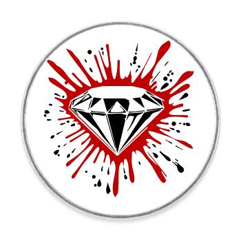 Diamant Symbol Edelstein - Runder Kühlschrankmagnet - Weiß - Vorne