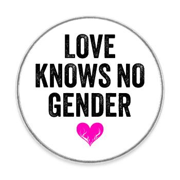 LOVE KNOWS NO GENDER - Round  fridge magnet - white - Front