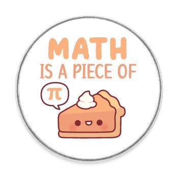 Cute Pie Math est un morceau de tarte ou Pi - Magnet rond - blanc - Devant