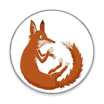 Renard - Magnet rond - blanc - Devant