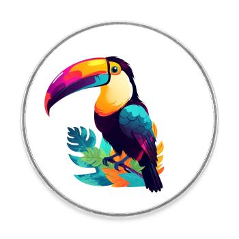 colorful toucan - Round  fridge magnet - white - Front
