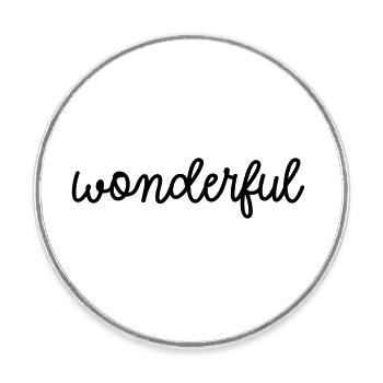 Wonderful - Round  fridge magnet - white - Front