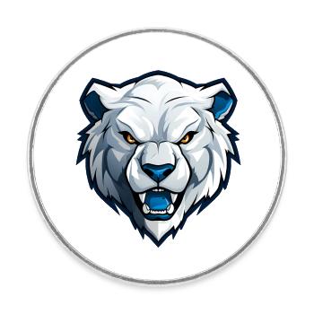 Eisbär - Runder Kühlschrankmagnet - Weiß - Vorne