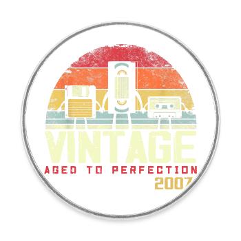 Vintage 2007 Gift - Round  fridge magnet - white - Front