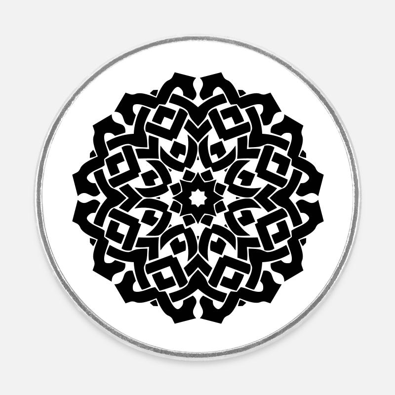 Keltisches Mandala - Runder Kühlschrankmagnet - Weiß
