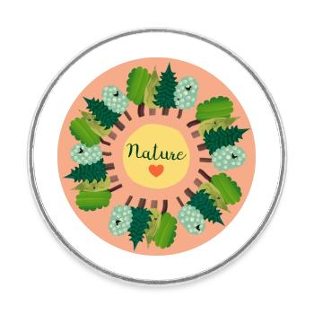 Nature love Nature love - Round  fridge magnet - white - Front