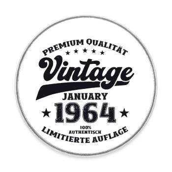 60e anniversaire légende millésime 1964 millésime - Magnet rond - blanc - Devant