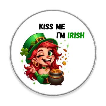 Kiss Me I'm Irish - Round  fridge magnet - white - Front