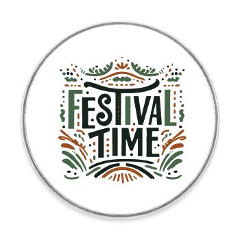 Festival Time - Round  fridge magnet - white - Front