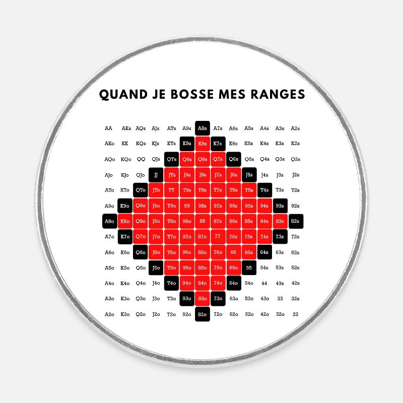 RIGGED POKER - PIXEL ART - RANGE - DIAMOND - Magnet rond - blanc