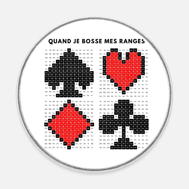 RIGGED POKER - PIXEL ART - RANGE - DECK - Magnet rond - blanc