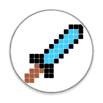 Rigged Poker - Pixel Art - RPG - Schwert - Runder Kühlschrankmagnet - Weiß - Vorne