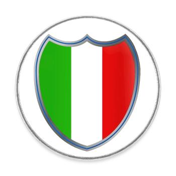 Italy (Italien_Wappen) - Runder Kühlschrankmagnet - Weiß - Vorne