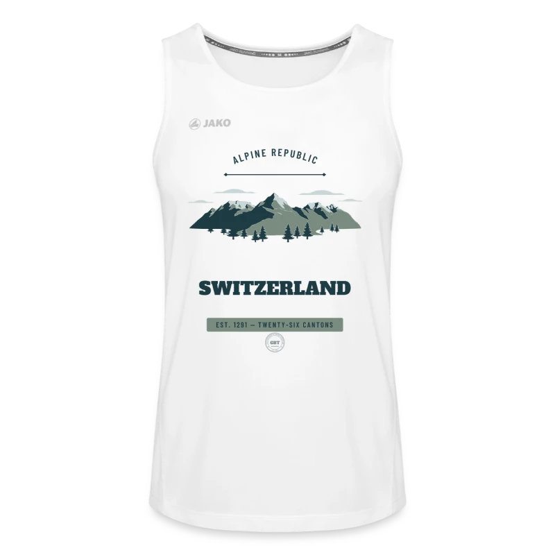 Switzerland-mærke på en jako men's tank top run 2.0