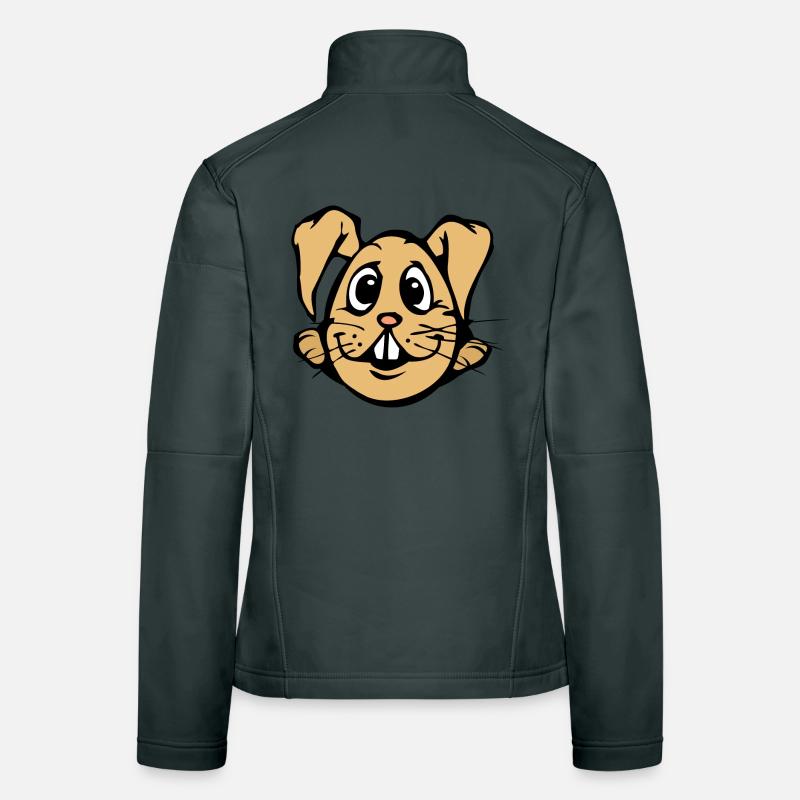 Rabbit! comic bunny egg funny egghead Easter Women's Softshell Jacket