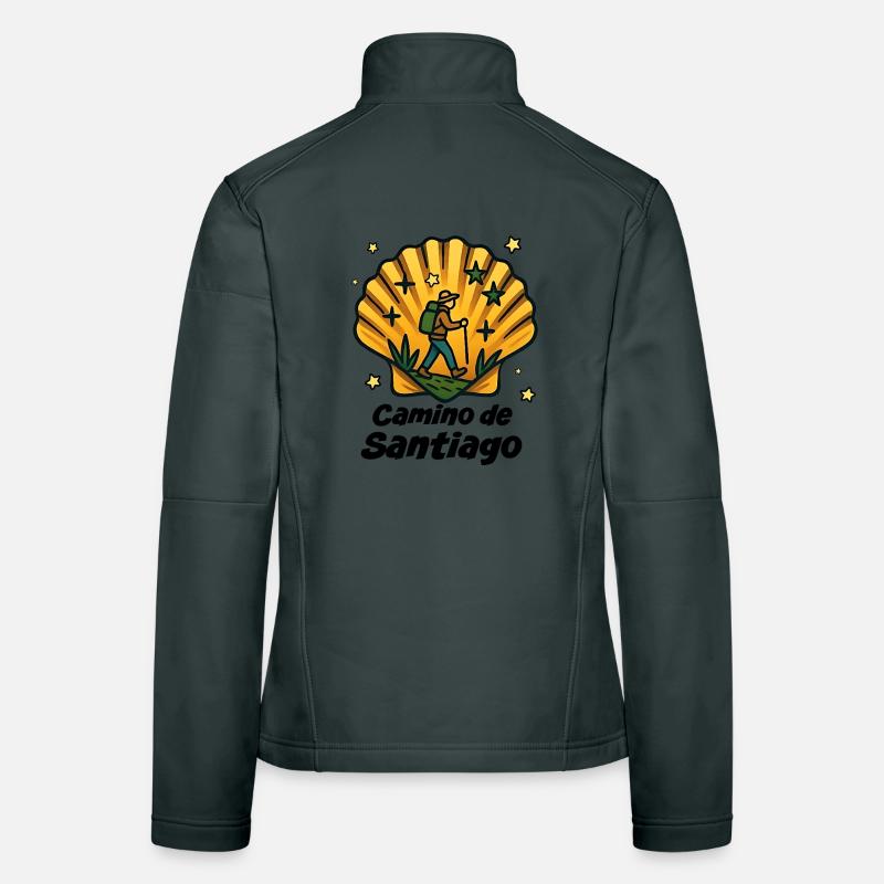 Wanderer Jakobsweg - Frauen Softshelljacke - Dunkelgrau
