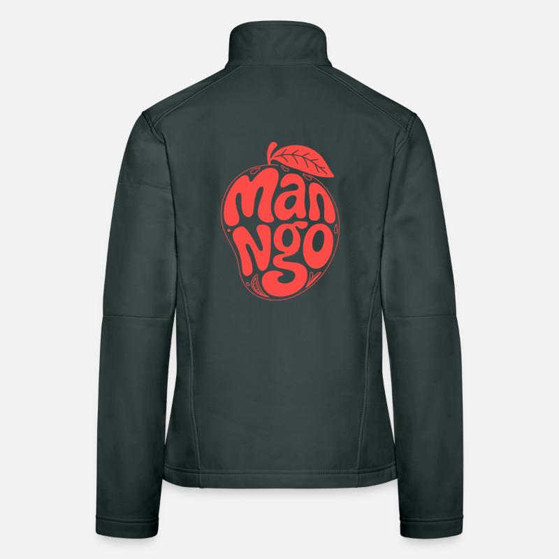 Groovy Mango Fruit Typografie Frauen Softshelljacke