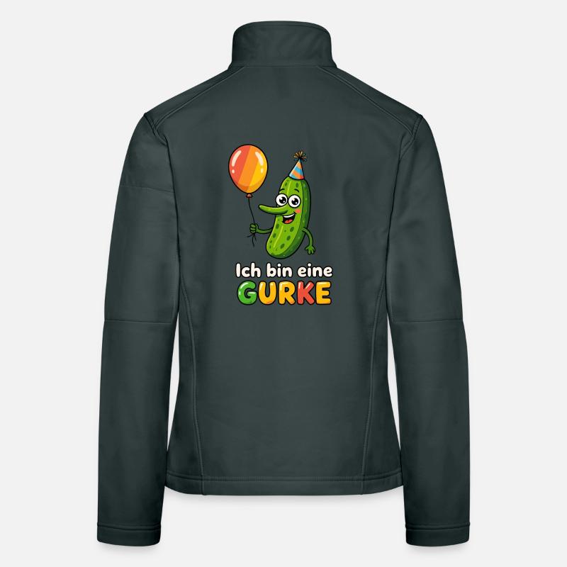 Costume de concombre, je suis un carnaval de carnaval de concombre Veste en tissu softshell Femme