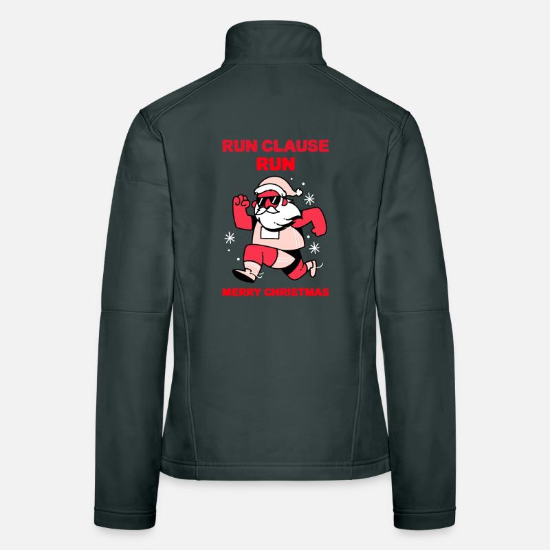 Run, Clause, Run – Christmas Design - Women's Softshell Jacket - mouse grey