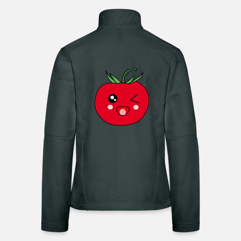 Funny Tomato with Face Kawaii Gift Women's Softshell Jacket
