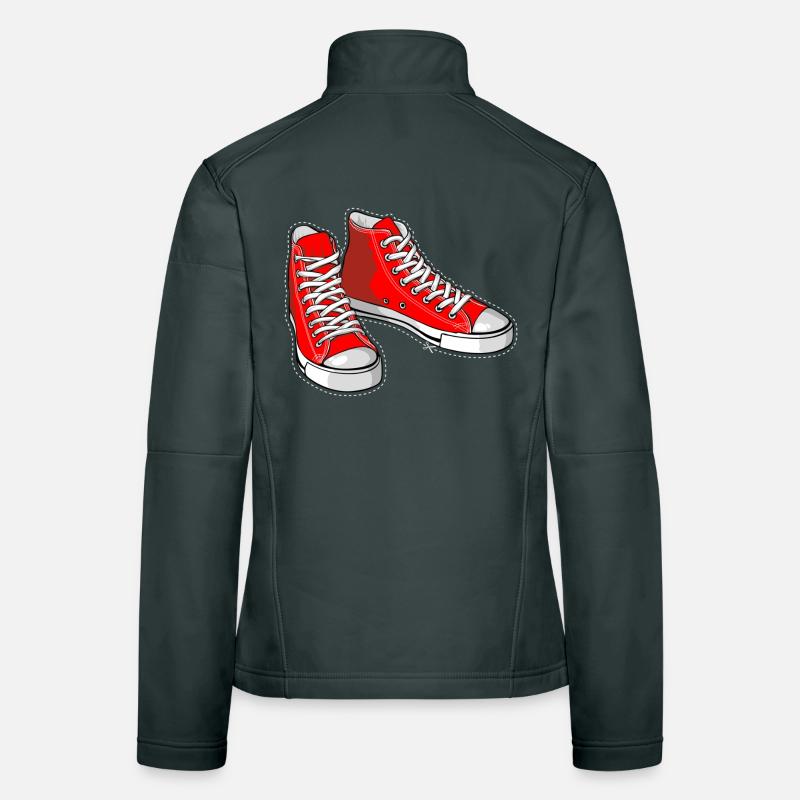 Baskets rouges Veste en tissu softshell Femme