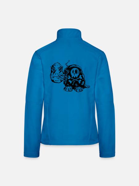 Skull Schildkröte - Raucher - Zigarette -Totenkopf - Frauen Softshelljacke - Lichtblau - Hinten