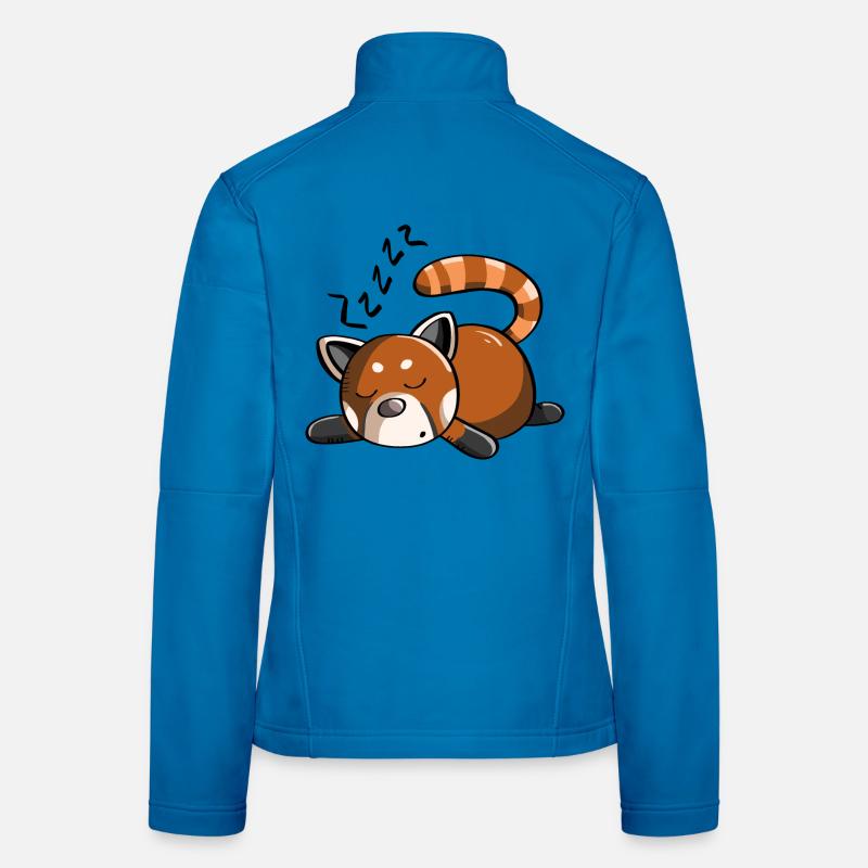 Snoring red panda panda bear is sleeping Women's Softshell Jacket