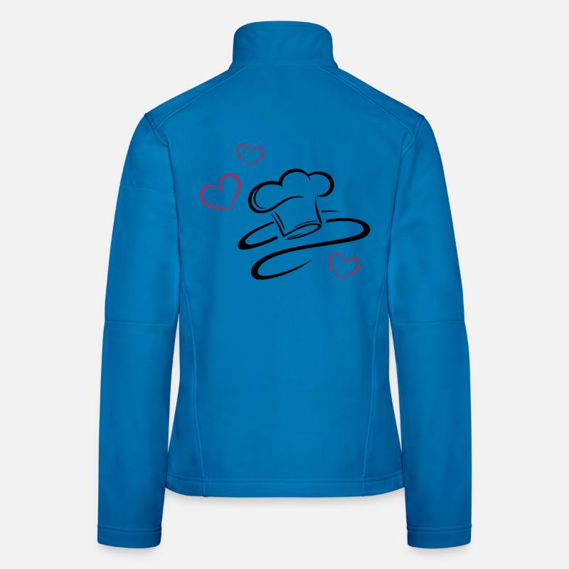 Cook, logo, chef hat with three hearts. Women's Softshell Jacket