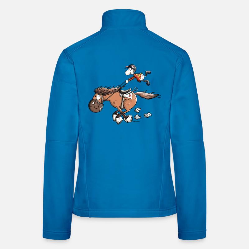 Rasendes Rennpferd Frauen Softshelljacke