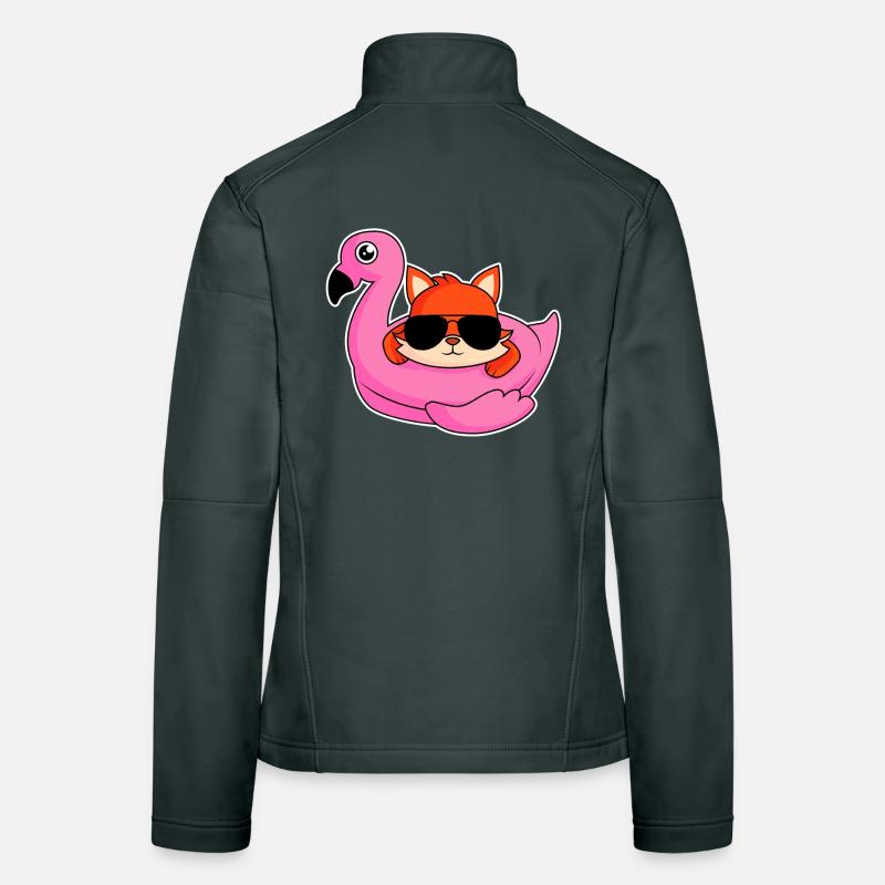 Fox dans la conception de flamants Veste en tissu softshell Femme