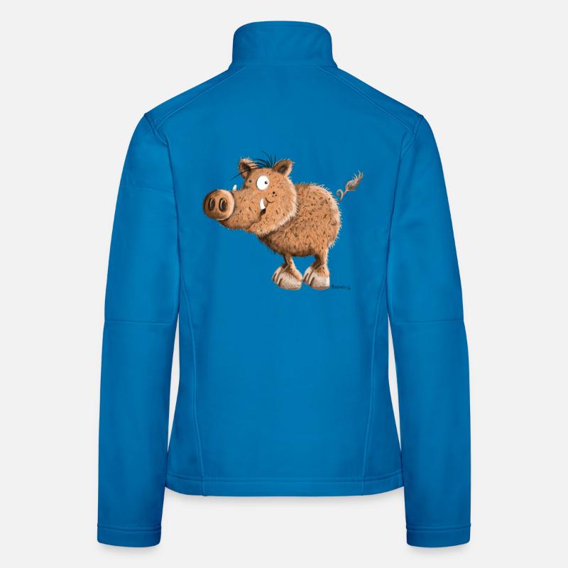 Happy Wild Boar - Comic Women's Softshell Jacket