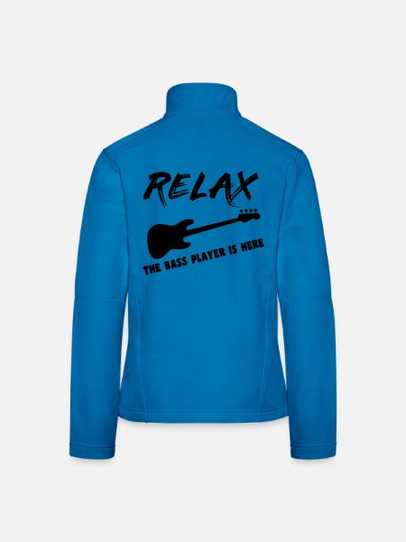 Le bassiste y est bassiste, musicien, instrument * - Veste en tissu softshell Femme - bleu clair - Dos