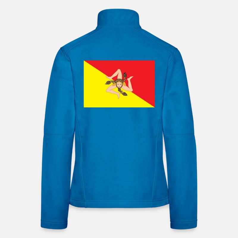 drapeau d’autocollant de l’autocollant de sicile drapeau Sicile Veste en tissu softshell Femme