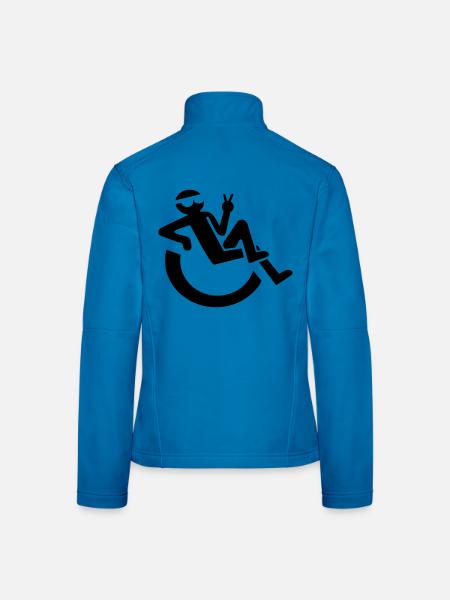 Entspannt fröhlich Rollstuhlfahrer Symbol * - Frauen Softshelljacke - Lichtblau