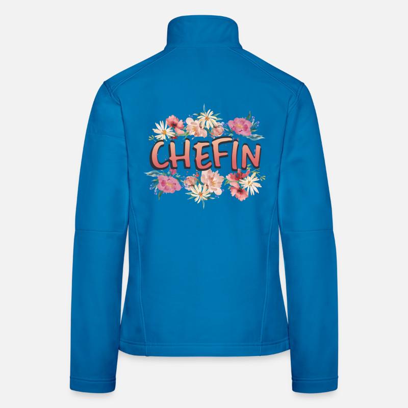 Chefin - Frauen Softshelljacke - Lichtblau