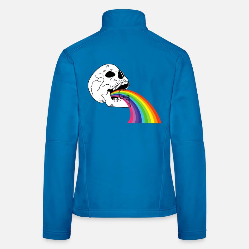 Regenbogen-Totenkopf - Frauen Softshelljacke - Lichtblau