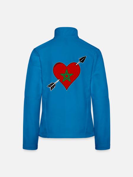 Le drapeau marocain coeur amoureux - Veste en tissu softshell Femme - bleu clair - Dos