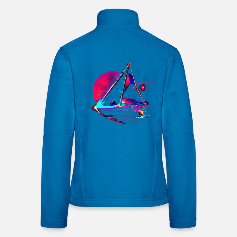 Dessin de voilier à l’ancienne Veste en tissu softshell Femme